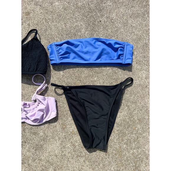 Swimwear Bundle 4 Piece Women Size Small/Medium Swim Bikini Lavender Black Blue - Picture 3 of 6